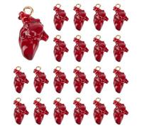 CRAFTYMELODY 22Pcs Anatomical Heart Charms 3D Human Organ Pendants Hollowen Tibetan Style Human Anatomy Pendants 21x11.5x11mm for Jewelry Making Women DIY Necklaces Earrings Bracelets Crafts