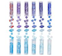 CRAFTYMELODY 240Pcs 12 Color 2 Hole Glass Seed Beads 5mm Spacer Loose Beads Bulk Rectangle for Jewelry Making Accessory Supplies DIY Craft Bracelet Necklace Earring Decoration