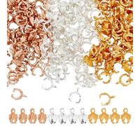 CRAFTYMELODY 240Pcs Pinch Bail Clip Clasp 3 Color Alloy Leaf Snap on Bail Bead Pendant Connector Dangle Charm Jewelry Finding for Jewelry Making Accessory Supplies Necklace Bracelets DIY Craft