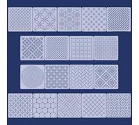 CRAFTYMELODY 24Pcs Plastic Sashiko Stencil Sashiko Pattern Template Hollow Out Drawing Stencils Templates Sets Geometric Embroidery Stabilizers Drawing Line Template for Hand Quilting and Embroidery