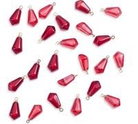 CRAFTYMELODY 24Pcs Pomegranate Charm 2 Colors Pomegranate Seed Transparent Resin Pendants Cute Fruit Charm Pendant with Golden Iron Loop Bulk for Jewelry Making Necklace Bracelet Earring Supplies