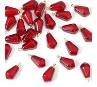 CRAFTYMELODY 24Pcs Pomegranate Charm Crimson Pomegranate Seed Resin Pendants Cute Transparent Fruit Charm Pendant with Golden Iron Loop Bulk for Jewelry Making Necklace Bracelet Earring Supplies