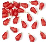 CRAFTYMELODY 24Pcs Pomegranate Charm Dark Red Pomegranate Seed Resin Pendants Cute Transparent Fruit Charm Pendant with Golden Iron Loop Bulk for Jewelry Making Necklace Bracelet Earring Supplies