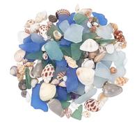 CRAFTYMELODY 250G Mixed Natural Seashells Conch Sea Glass for Crafts Beach Themed Party DIY Crafts Ocean Beach Theme Party Decor for Coastal Crafts Resin Arts Aquarium Fishtank Vase Fillers Decor