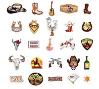 CRAFTYMELODY 25Pcs Western Iron On Patches Cowboy Cowgirls Polyester Embroidered Patch Sew on Appliques Stick On Patch Costume Accessories for Hat Clothes Backpacks DIY Crafts Sewing Decorations