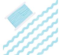 CRAFTYMELODY 27.34 Yard Rick Rack Trim 1/4 Inch Wave Bending Fringe Trim Dark Sky Blue Zig Zag Rick Trims S Shaped Ribbon for Clothes Dress DIY Crafts Gift Wrapping Wedding Christmas Party Decor