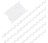CRAFTYMELODY 27.34 Yard Rick Rack Trim 1/4 Inch Wave Bending Fringe Trim White Zig Zag Rick Trims S Shaped Ribbon for Clothes Dress DIY Crafts Gift Wrapping Wedding Christmas Party Decor
