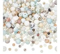 CRAFTYMELODY 285Pcs Frosted Amazonite Beads 4/6/8mm Natural Stone Beads Colorful Round Loose Spacer Bead Flower Amazonite Round Gemstone Loose Bead for Necklaces Earrings Bracelet Jewelry Making Craft