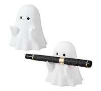 CRAFTYMELODY 2Pcs Cute Halloween Ghost Pen Holder White Ghost Pen Holder Statue Spooky Halloween Desk Decor Ghosts Figurine Adorable Pencil Holders for Home Table Office Desktop Decor Accessory