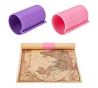 CRAFTYMELODY 2Pcs Diamond Drawing Canvas Roll Holder 2 Colors Plastic DIY Diamond Drawing Scroll Draw Storage Tool Fixed Scroll Anti-Roll Bracket Art Accessories Drawings Storage Supplies