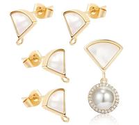 CRAFTYMELODY 2Pcs Golden Stud Earring Finding Triangle Post Earrings with Loop Triangle Shape Earring Studs Posts with Hole Jewelry Findings DIY Earrings Accessories for Jewelry Making DIY Crafts