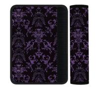 CRAFTYMELODY 2Pcs Seat Belt Cover Pad 11 Inch Long Seat Belt Cushion Soft Comfort Strap Pad Auto Accessory Decoration for Car Truck SUV Bag Backpack Purple Gothic Style