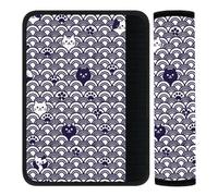 CRAFTYMELODY 2Pcs Seat Belt Cover Pad 11 Inch Long Seat Belt Cushion Soft Comfort Strap Pad Auto Accessory Decoration for Car Truck SUV Bag Backpack Japanese Style Cute Cat
