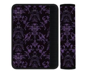 CRAFTYMELODY 2Pcs Seat Belt Cover Pad 11 Inch Long Seat Belt Cushion Soft Comfort Strap Pad Auto Accessory Decoration for Car Truck SUV Bag Backpack Purple Gothic Style