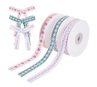 CRAFTYMELODY 30 Yards Jacquard Ribbon Trim 5/8 Inch Floral Embroidered Flower Trim Flower Embroidered Ribbon Floral Woven Fabric Ribbons for Bowknot DIY Art Craft Supply Home Party Decor Gift Wrapping