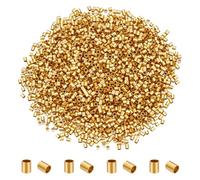 CRAFTYMELODY 3000Pcs Crimp Tube Beads Brass 1.5x1.5mm Golden Crimping Beads Tube Column Stoppers to Secure The Ends of Jewelry Strings Crimping Tubes Accessories for DIY Jewelry Making