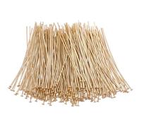 CRAFTYMELODY 300Pcs 18K Gold Plated Flat Head Pins Stainless Steel Eye Pins Headpins Beading Eye Pin Pendant Findings for Earring Bracelet Necklace Jewelry Making DIY Craft Supplies 40.5mm