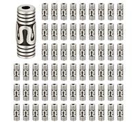 CRAFTYMELODY 300Pcs Column Tibetan Tube Beads Metal Spacer Beads Alloy Loose Bead 8x3.5mm Bulk for Bracelet Necklace Earring Jewelry Making Accessories DIY Crafts Supplies Antique Silver