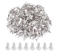 CRAFTYMELODY 300Pcs Pinch Bail Clip Clasp Stainless Steel Snap on Bail Bead Pendant Connector Dangle Charm Jewelry Finding for Jewelry Making Accessory Supplies Necklace Bracelets DIY Craft