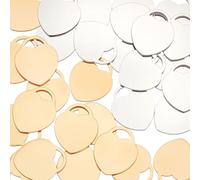 CRAFTYMELODY 30Pcs 2 Colors Heart Stamping Blank Tag 304 Stainless Steel Pendants Love Engraving 19x16mm Flat Blank Charms for Bracelet Earring Necklace Jewelry Making DIY Craft