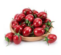 CRAFTYMELODY 30Pcs Simulation Cherry Tomatoes Plastic Artificial Fruit Lifelike Simulation Fruit Ornament Cute Imitation Cherry Tomatoes for Party Kitchen Photography Props Dining Table Decoration