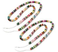 CRAFTYMELODY 326pcs Natural 5x2mm Rondelle Beads Abacus Disk Stone Strands Loose Spacer Gemstone Chalcedony Beads for DIY Bracelet Necklace Earrings Jewelry Making Craft Supplies Beading Kit