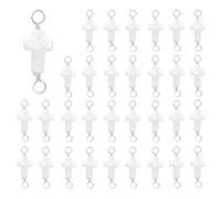 CRAFTYMELODY 32Pcs Natural Freshwater Shell Cross Connector Charms Cross Links Double Hole Metal Crucifix Link Pendant for Necklace Bracelets Jewelry Making DIY Craft Decoration Silver