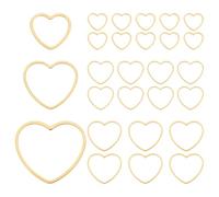 CRAFTYMELODY 36Pcs 3 Style Heart Linking Rings Stainless Steel Silver Frame Love Links Heart Connectors Charms Hollow Love Ring Metal Linking Charms Metal Pendants for Jewelry Making DIY Craft