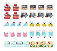 CRAFTYMELODY 36Pcs Back to School Flatback Resin Charms 9 Styles School Supplies Opaque Resin Cabochons Cute Cartoon Stationery Theme Embellishments for Hair Clips Photo Frame DIY Crafts