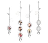 CRAFTYMELODY 3Pcs 3 Style Platinum Custom Memorial Graduation Tassel Photo Charm with Angel Wings Alloy Memorial Ceremony College Gift Photo Chain Wear on Cap Decoration Tassel Charms for Graduation