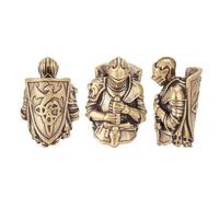 CRAFTYMELODY 3Pcs Knight Lanyard Beads EDC Charm Beads Brass European Spacers Antique Bronze Large Hole for Jewelry Making DIY Necklace Earrings Bracelet Crafts Supplies 25x17x13mm