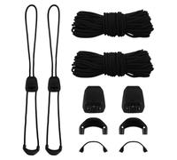 CRAFTYMELODY 4 Pairs Polyester Shoelaces Black Thin Shoe Laces No Tie Shoelace Quick Locking System Replacement Laces Premium Heavy Duty Elastic Tieless Lace for Boots Shoes Sneakers Woman Man
