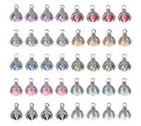 CRAFTYMELODY 40Pcs 10 Colors Dragon Charms Dragon Claw Craft Beads Dragons Claw Pearl Series Antique Silver Pendant Dragon's Claws Pendant Pearl Charms for Necklace Bracelet Earrings Jewelry Making
