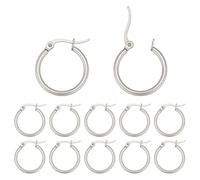 CRAFTYMELODY 40Pcs Hoop Earring Stainless Steel Huggie Hoop Earring Hook 25x20x2mm Thick Leverback Ear Wire for Jewelry Making Accessory Supplies DIY Craft Women Gifts