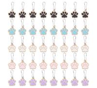 CRAFTYMELODY 40Pcs Paw Print Zipper Puller Charms 5 Styles Alloy Enamel Zipper Pull Universal Replacement Extenders Fasteners for Clothing Jacket Coat Backpack Luggage Suitcases Repair Decoration