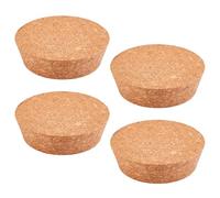 CRAFTYMELODY 4Pcs Cork Bottle Stoppers Natural Wooden Corks Flat Round Soft Wood Barrel Plug Large 76~91mm Diameter Natural Sealers Replacement for Wine Bottles Glass Jars Home Storage Tanks Tan