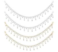 CRAFTYMELODY 4Pcs Shoe Decoration Chain Three Layer Double Layer Boot Strap Chains with Plastic Pearl Bead Shoe Charms 2 Style Metal Chains for Boots Sneakers Bag Pants Jewelry Accessories Decoration