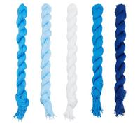 CRAFTYMELODY 5 Bundles 5 Colors Sashiko Thread Kit Pure Cotton Embroidery Thread White Blue Sashiko Skein Cross Stitch Threads for Hand Quilting Embroidery Projects Denim Repair DIY Making