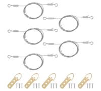 CRAFTYMELODY 5 Pack Ceiling Sign Hanger Wire Kit 3.28ft Adjustable Hanging Wire with Hook Wall Mount Suspension Cable for Hanging Pictures Frame Mirrors Billboards Lights LED Screens