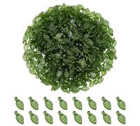 CRAFTYMELODY 500Pcs Green Leaf Charms Transparent Acrylic Green Leaves Charms Small Cute Leaf Shape Pendants 10.5x5mm Bulk Bead for Bracelets Necklaces Jewelry Making Finding Supplies DIY Craft