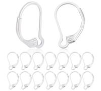 CRAFTYMELODY 50Pcs 925 Sterling Silver Plated Leverback French Earring Hooks, 10x15.5mm Lever Back Earring Findings Brass Ear Clasps