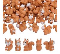 CRAFTYMELODY 50Pcs Mini Resin Squirrel Miniature Squirrel Figures Tiny Forest Animal Figures 22x11.5x22.5mm Garden Accessories Display Decorations for Home Office Desktop Decorations DIY Projects