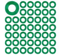 CRAFTYMELODY 50Pcs Natural Jade Donut Charm 9mm Green Hollow Circle Beads Flat Round Jade Pendants Large Hole Donut Beads Dangle Charm for Jewelry Making Necklace Bracelet Earring Craft Supplies