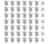 CRAFTYMELODY 50Pcs St Michael Medal Centerpiece Tibetan Style St.Benedict Medal Charms Antique Silver Chandelier Link Connector Charm Pendants 3-Hole for Necklace Bracelet Jewelry Making