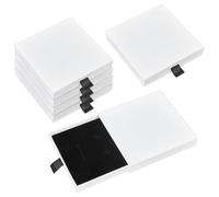 CRAFTYMELODY 6 Pack Square Jewelry Gift Box White Cardboard Jewelry Box Mini Storage Case 3.9 Inch Drawer Design for Bracelets Necklace Earring Ring Wedding Present Package