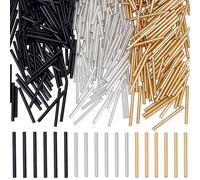 CRAFTYMELODY 600Pcs Glass Tube Beads Bugle Beads 3 Colors Round Hole Long Tube Loose Spacer Bead Bulk for Earrings Bracelets Necklace Waist Jewelry Making DIY Crafting Beading Sewing Supplies