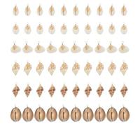 CRAFTYMELODY 60Pcs 6 Style Shell Pendant Spiral Cowire Seashells Charm Golden Shell Charms with Metal Copper Wire Loops Summer Ocean Pendant Decor for Bracelet Necklace Jewelry Making Craft Supplies