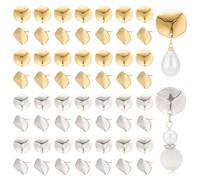 CRAFTYMELODY 60Pcs Earring Posts 2 Colors Stainless Steel Flat Round Earring Posts with Loop Blank Nuggets Earrings Studs with 60Pcs Ear Nuts for DIY Dangle Earrings Jewelry Making Crafts Gold