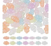 CRAFTYMELODY 60Pcs Transparent Acrylic Cloud Beads Luminous Beads Glow in The Dark Candy Color Chunky Bead Spacer Bead for Bracelets Necklaces Earrings Jewelry Making Supplies DIY Crafting