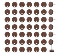 CRAFTYMELODY 60Pcs Wood Earring Findings Flat Earring Posts Walnut Wood 10mm Ear Studs Findings Flat Round Ear Posts with Loop